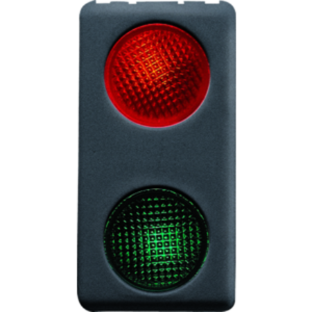 Lampa de semnalizare dubla - 230v - red/green - 1 module - system black