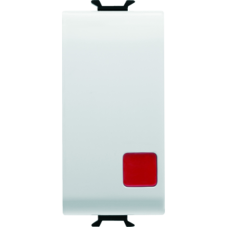 Intrerupator cu revenire 1P 250V ac - NC+NO 16A - STOP - SYMBOL: RED CIRCLE - 1 MODULE - WHITE - CHORUS