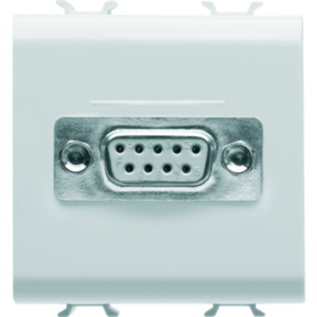 Connector for conventional networks - sub-d 9 contacts - connection weld-in - 2 modules - white - chorus