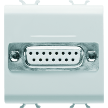 CONNECTOR FOR CONVENTIONAL NETWORKS - SUB-D 15 CONTACTS - CONNECTION WELD-IN - 2 MODULES - WHITE - CHORUS