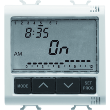 Termostat zilnic / saptamanal, 1-CHANNEL - 230V ac 50/60Hz - 2 MODULES - WHITE - CHORUS