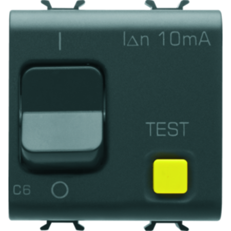 Siguranta automata cu protectie diferentiala - C CHARACTERISTIC - CLASS A - 1P+N 6A 230Vac 10mA - 2 MODULES - BLACK - CHORUS