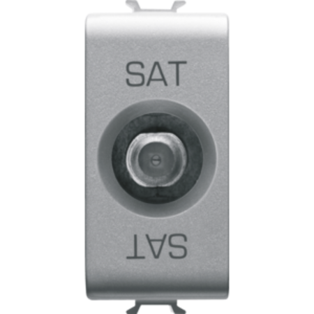 COAXIAL TV/SAT Priza, CLASS A SHIELDING - FEMALE F CONNECTOR - FEEDTHROUGH 10 dB - 1 MODULE - TITANIUM - CHORUS