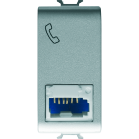 ISRAELI STANDARD TELEPHONE Priza - 6 CONTACTS - SCREW-ON TERMINALS - 1 MODULE - TITANIUM - CHORUS