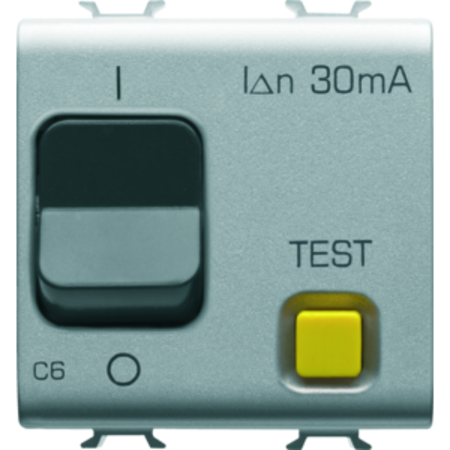 Siguranta automata cu protectie diferentiala - c characteristic - class a - 1p+n 6a 230vac 30ma - 2 modules - titanium - chorus