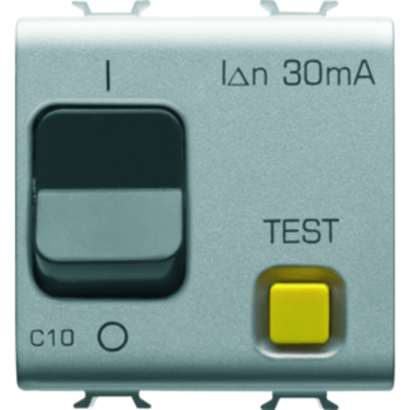 Siguranta automata cu protectie diferentiala - c characteristic - class a - 1p+n 10a 230vac 30ma - 2 modules - titanium - chorus