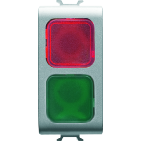 Lampa de semnalizare dubla - red/green - 1 module - titanium - chorus