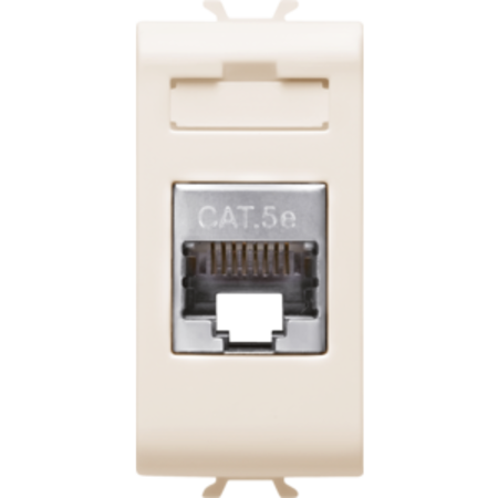 RJ45 Priza - 4 PAIRS - CATEGORY 5e FTP TOOLLESS - 1 MODULE - IVORY - CHORUS