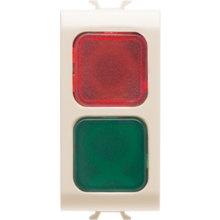 Lampa de semnalizare dubla - RED/GREEN - 1 MODULE - IVORY - CHORUS