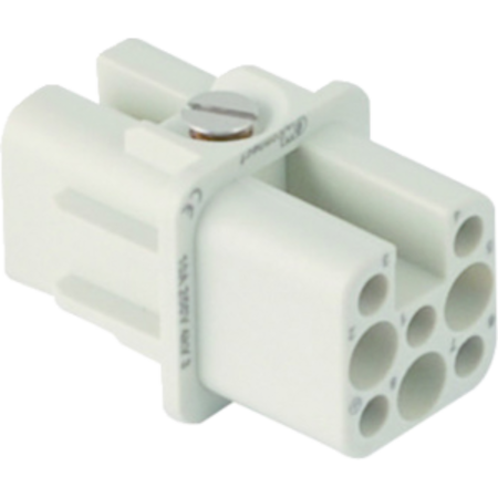 Insert pentru conector Mama - 21X21 - 7P + E 10A 250V / 4kV / 3 - CRIMP CONNECTION - GRI