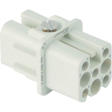 Insert pentru conector Mama - 21X21 - 8P + E 10A 50V / 0,8kV / 3 - CRIMP CONNECTION - GRI