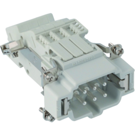 Conector Tata - 44X27 - 6P + E 16A 500V / 6kV / 3 - SCREW TERMINAL BLOCK - STÂNGA - GRI