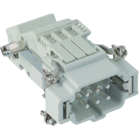 Conector tata - 44x27 - 6p + e 16a 500v / 6kv / 3 - screw terminal block - stÂnga - gri