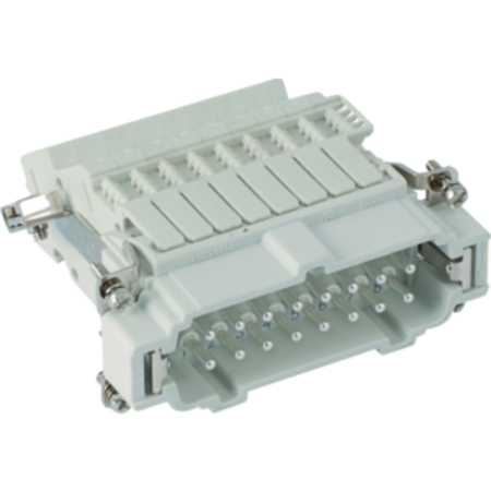 Conector tata - 77x27 - 16p + e 16a 500v / 6kv / 3 - screw terminal block - stÂnga - gri
