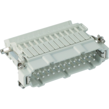 Conector Tata - 104X27 - 24P + E 16A 500V / 6kV / 3 - SCREW TERMINAL BLOCK - STÂNGA - GRI