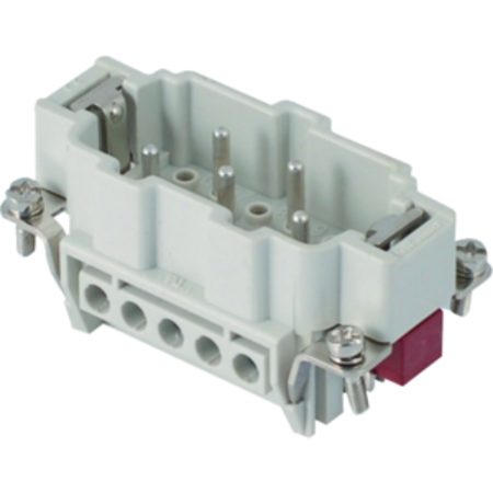 Conector Tata - 57X27 - 3P + 2P (AUX) + E 16A 830V / 8kV / 3 - ȘURUB CONNECTION - CU PLATE - GRI