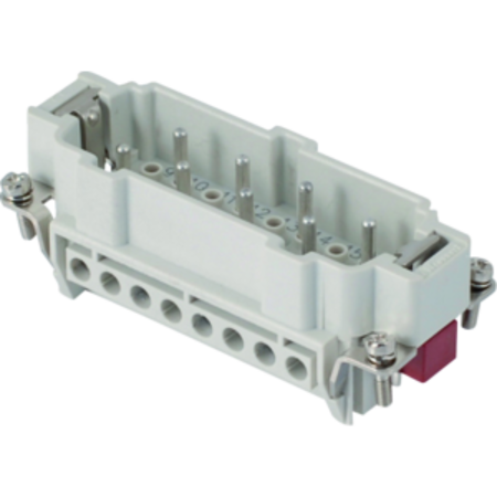 Conector Tata - 77X27 - 6P + 2P (AUX) + E 16A 830V / 8kV / 3 - ȘURUB CONNECTION - CU PLATE - GRI