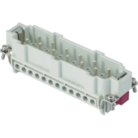 Conector Tata - 104X27 - 10P + 2P (AUX) + E 16A 830V / 8kV / 3 - ȘURUB CONNECTION - CU PLATE - GRI