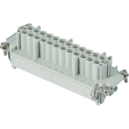 Insert pentru conector Mama - 104X27 - 10P + 2P (AUX) + E 16A 830V / 8kV / 3 - CRIMP CONNECTION - GRI