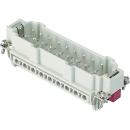 Conector Tata - 104X27 - 16P + 2P (AUX) + E 16A 830V / 8kV / 3 - ȘURUB CONNECTION - CU PLATE - GRI