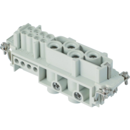 Insert pentru conector Mama - 104X27 - 4P 80A 500V / 6kV / 3 + 8P 16A 500V / 6kV / 3 + E - ȘURUB CONNECTION - GRI