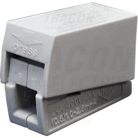 Conector cu 2 conductoare pentru corpuri de iluminat olc21 in: 1-2,5mm2; out: 0,5-2,5mm2, 24a, 400vac, 3p