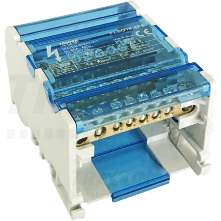 Distribuitor modular cu capaccare se poate deschide flso16-4p6 1×16(10) mm2 / 5×10(6) mm2, 500vac/dc, 80a