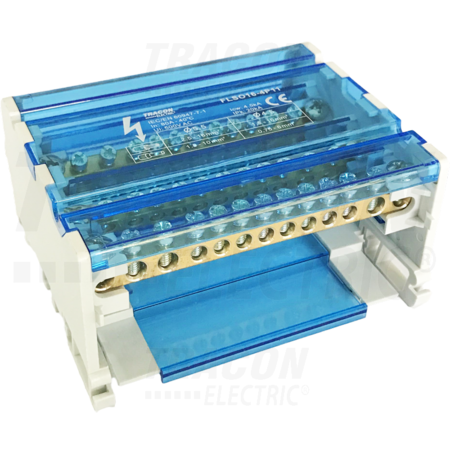 Distribuitor modular cu capac care se poate deschide FLSO16-4P11 3×16(10) mm2 / 8×10(6) mm2, 500VAC/DC, 80A
