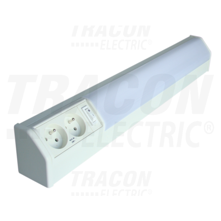 Lampa cu tub fluorescent si cu doua prize cu CP tip pin TLFL-10F 230V, 50Hz, T8, G13, 10W, 10A, EEI=A