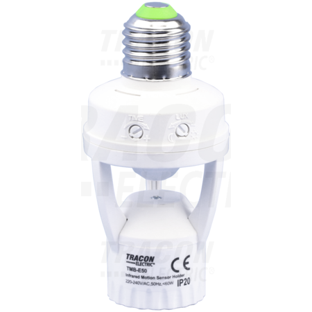 Adaptor pentru detector de miscare infrarosu in soclu e27 tmb-e50 230 vac, 120°, max. 9 m, 10 s-5 min, 3-2000 lux