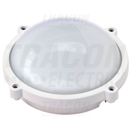 CIL LED cu grad de protectie,rotund, carcasa mat. plastic LHIPK8W 230 VAC, 50 Hz, 8 W, 640 lm, 4000 K, IP65,EEI=A+