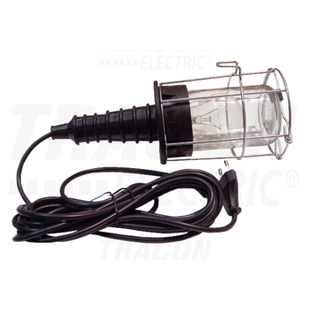 Lampa instalator cu grilaj metalic, dispersor de sticla, II STL-03 230V,50Hz,max.60W,5m, 2×0,75mm2, H05RN,EEI=A++,A+,A,B,C,D,E