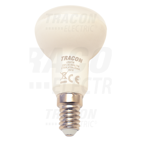 Tracon Sursa de lumina led cu forma de reflector lr507w 230 v, 50 hz, e14, 7 w, 470 lm, 2700 k, 120°, eei=a+