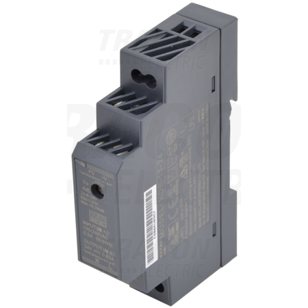 Alimentator cu montaj pe sina DIN, iesire de CC, reglabila HDR-15-24 85-264 VAC / 21,6-29 VDC; 15 W; 0-0,63 A