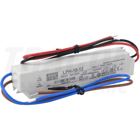 Alimentator LED cu carcasa din material plastic LPH-18-12 180-264 VAC / 12 VDC; 18 W; 0-1,5 A; IP67