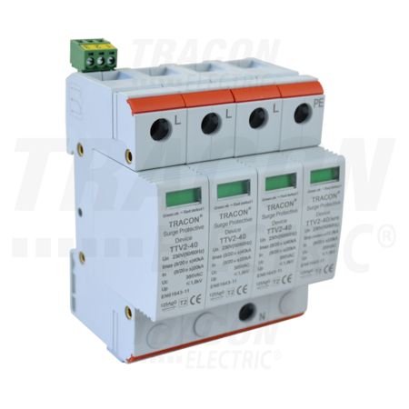 Descarcator de supratensiuni,AC,cl.2,elem.modular inlocuibil TTV2-40-3P+N/PE 230/400 V, 50 Hz, 20/40 kA (8/20 us), 3P+N/PE