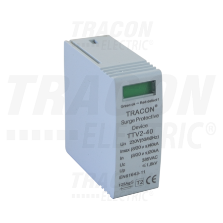 Elem.modular desc. de supratensiune, clasa 2,cu eclator TTV2-40-DC-1000-G 1000 VDC, 20/40 kA (8/20µs)