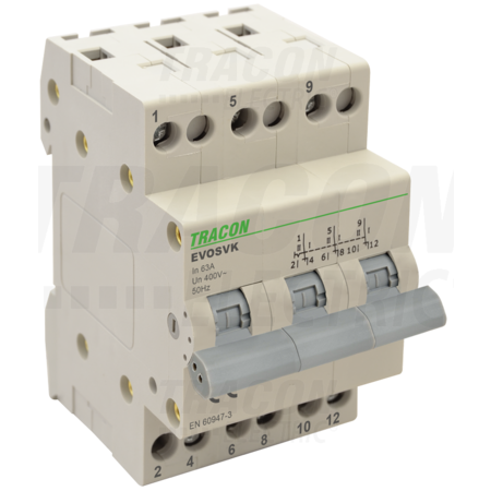 Selector modular SVK3-16 3P, 16A comutator retea 1-0-2