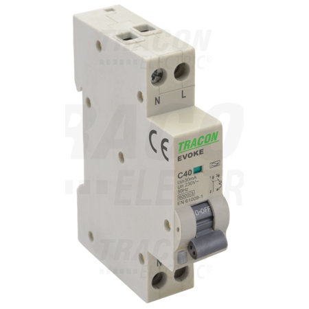 Disjunctor cu prot. diferentiala, electronic,2P,1 mod, B ... EVOKEB603 B6, 30mA, 6kA, AC,