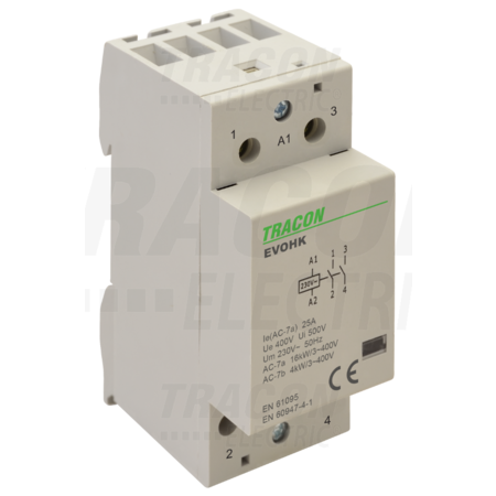 Contactor modular deinstalatii EVOHK2-40 230V, 50Hz, 2 Mod, 2×NO, AC1/AC7a, 40A,