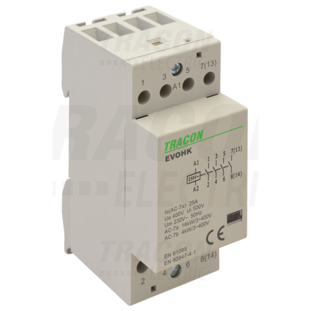 Contactor modular deinstalatii EVOHK4-25-24 24V, 50Hz, 2 Mod, 4×NO, AC1/AC7a, 25A,