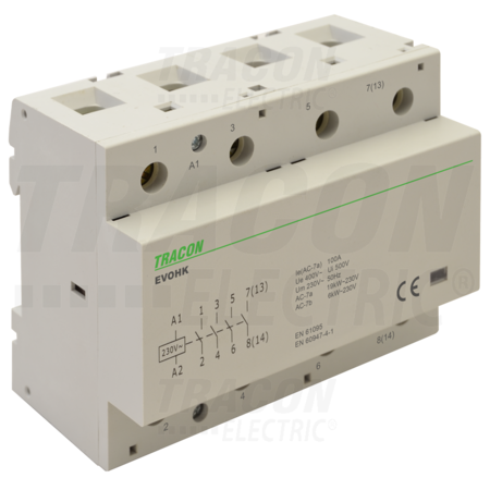 Contactor modular deinstalatii EVOHK4-100 230V, 50Hz, 4 Mod, 4×NO, AC1/AC7a, 100A,