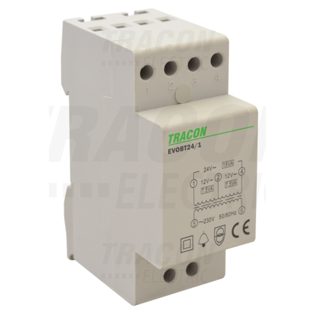 Transformator de protectie pt.sonerie evobt24/1 230v/12-24v ac, psmax.:15va, is:0,62a