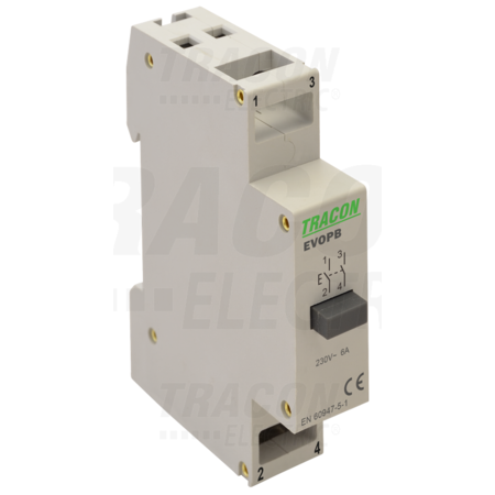 Buton modular EVOPB 230V, 50Hz, 2NO, Ith:16A, AC-14, Ie:6A