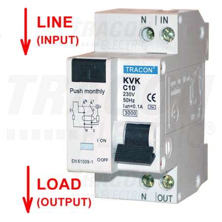 Disjunctor cu protectie diferentiala, 2p, 2 module, curba b kvkb-6/03 6a, 30ma, 3ka, ac, e3