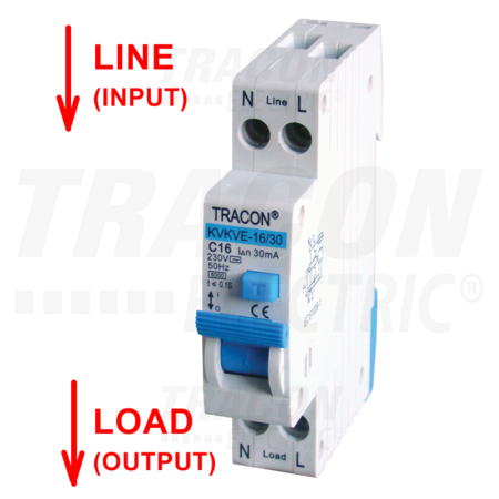 Disjunctor prot.diferentiala,electronic, 1P,1 mod., curba C KVKVE-13/100 C13, 100mA, 6kA, AC, E3