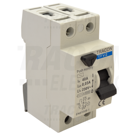 Bloc cu protectie diferentiala, 2 poli TFV2-16030 16A, 30mA, 6kA, AC