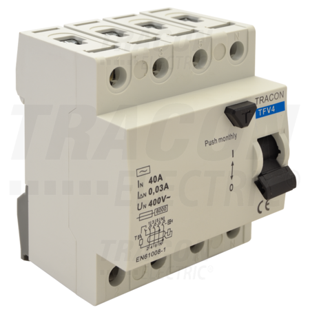 Bloc cu protectie diferentiala, 4 poli TFV4-16100 16A, 100mA, 6kA, AC