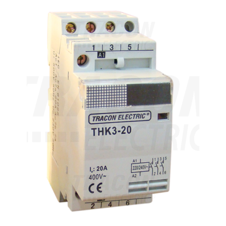 Contactor modular de instalatii THK2-32 230V, 50Hz, 2P, 2×NO, 32/12A, 6,5/1,9kW, 230V AC