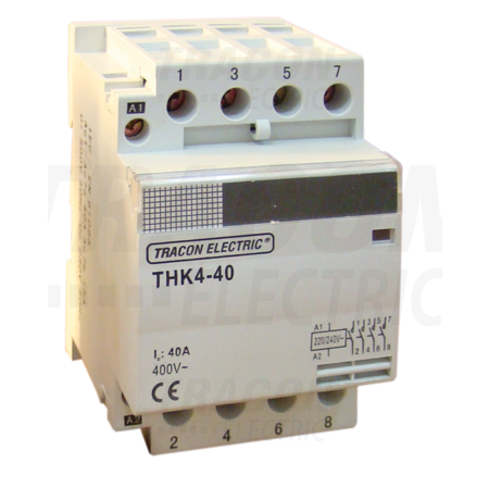 Contactor modular de instalatii THK3-40-24 230/400V, 50Hz, 3P, 3×NO, 40/15A, 8,4/2,4kW, 24V AC